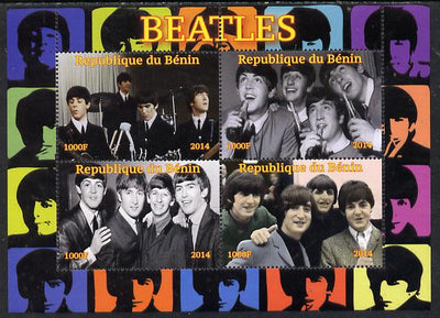 Benin 2014 The Beatles perf sheetlet containing 4 values unmounted mint. Note this item is privately produced and is offered purely on its thematic appeal