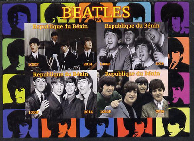 Benin 2014 The Beatles imperf sheetlet containing 4 values unmounted mint. Note this item is privately produced and is offered purely on its thematic appeal