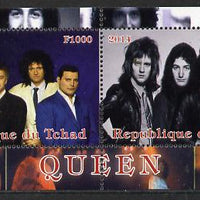 Chad 2014 Queen (pop group) perf sheetlet containing 2 values unmounted mint. Note this item is privately produced and is offered purely on its thematic appeal. .