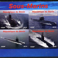 Benin 2014 Submarines imperf sheetlet containing 4 values unmounted mint. Note this item is privately produced and is offered purely on its thematic appeal