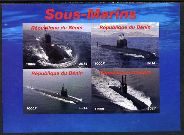 Benin 2014 Submarines imperf sheetlet containing 4 values unmounted mint. Note this item is privately produced and is offered purely on its thematic appeal