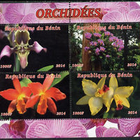 Benin 2014 Orchids perf sheetlet containing 4 values unmounted mint. Note this item is privately produced and is offered purely on its thematic appeal, it has no postal validity