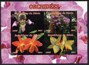 Benin 2014 Orchids imperf sheetlet containing 4 values unmounted mint. Note this item is privately produced and is offered purely on its thematic appeal