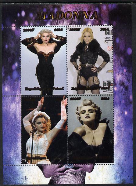 Chad 2014 Madonna (singer) perf sheetlet containing 4 values unmounted mint. Note this item is privately produced and is offered purely on its thematic appeal. .