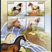 Congo 2014 Horses perf sheetlet containing 4 values unmounted mint