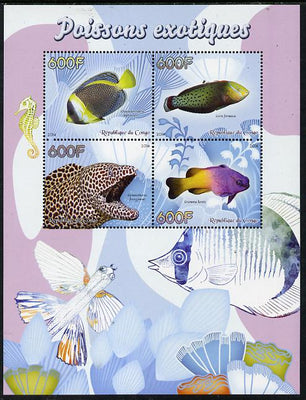 Congo 2014 Fish perf sheetlet containing 4 values unmounted mint