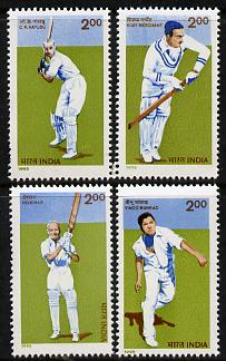 India 1995 Cricketers set of 4 unmounted mint, SG 1654-57