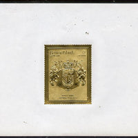 Bernera 1982 Royal Arms £8 George I embossed in 22k gold foil self-adhesive proof unmounted mint