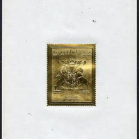 Bernera 1982 Royal Arms £8 James I embossed in 22k gold foil self-adhesive proof unmounted mint