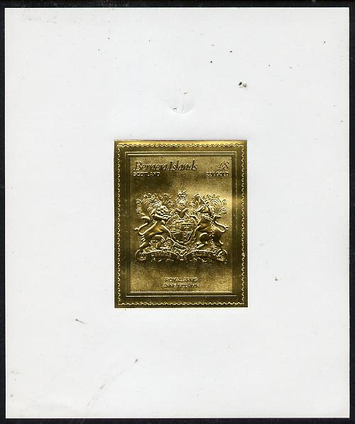 Bernera 1982 Royal Arms £8 Anne embossed in 22k gold foil self-adhesive proof unmounted mint