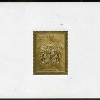 Bernera 1982 Royal Arms £8 Edward IV embossed in 22k gold foil self-adhesive proof unmounted mint