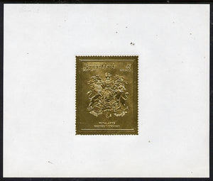 Bernera 1982 Royal Arms £8 George III embossed in 22k gold foil self-adhesive proof unmounted mint