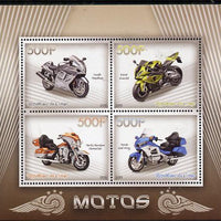 Congo 2015 Motor Cycles perf sheetlet containing set of 4 values unmounted mint