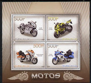 Congo 2015 Motor Cycles perf sheetlet containing set of 4 values unmounted mint