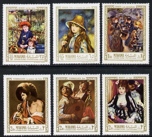 Manama 1967 Paintings by Renoir perf set of 6 unmounted mint, Mi 56-61A