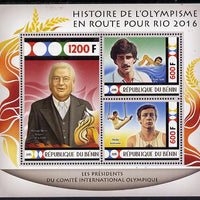 Benin 2015 Olympic History on Route to Rio 2016 #7 perf sheetlet containing 3 values unmounted mint