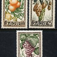 Algeria 1950 Fruits set of 3 unmounted mint SG 299-301*