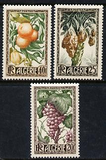 Algeria 1950 Fruits set of 3 unmounted mint SG 299-301*