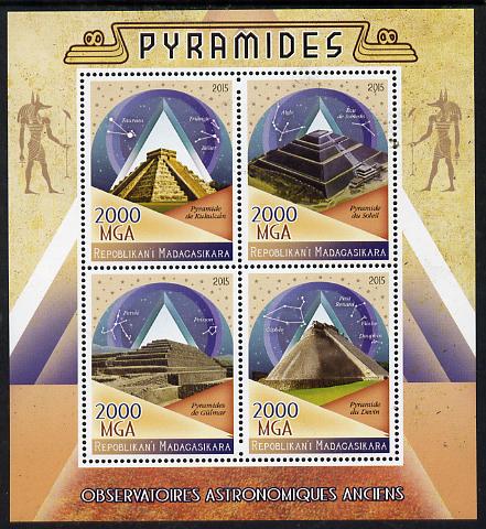 Madagascar 2015 The Pyramids perf sheetlet containing 4 values unmounted mint