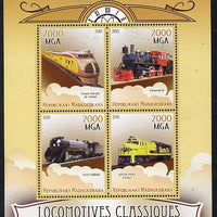 Madagascar 2015 Classic Locomotives perf sheetlet containing 4 values unmounted mint