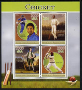 Madagascar 2015 Cricket perf sheetlet containing 4 values unmounted mint
