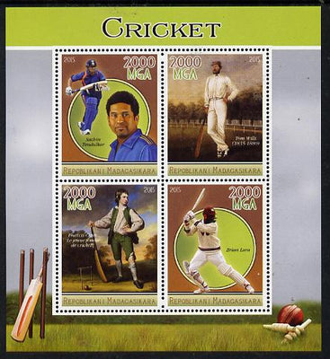 Madagascar 2015 Cricket perf sheetlet containing 4 values unmounted mint