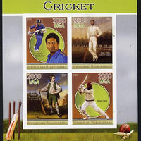Madagascar 2015 Cricket imperf sheetlet containing 4 values unmounted mint