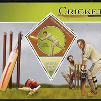 Madagascar 2015 Cricket perf deluxe sheet containing one diamond shaped value unmounted mint