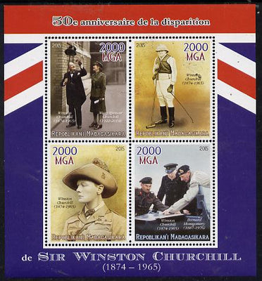 Madagascar 2015 50th Death Anniversary of Winston Churchill perf sheetlet containing 4 values unmounted mint