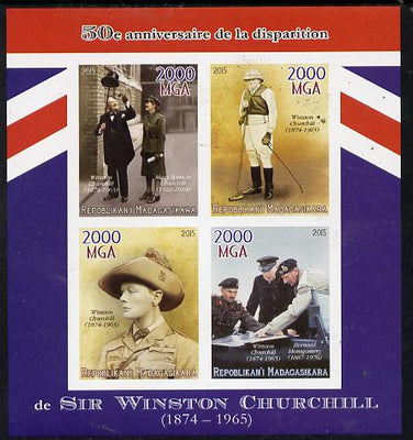 Madagascar 2015 50th Death Anniversary of Winston Churchill imperf sheetlet containing 4 values unmounted mint
