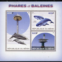 Benin 2015 Lighthouses & Whales perf sheet containing 3 values unmounted mint