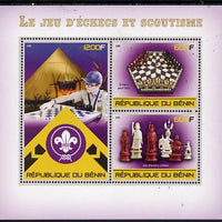 Benin 2015 Chess & Scouts perf sheet containing 3 values unmounted mint