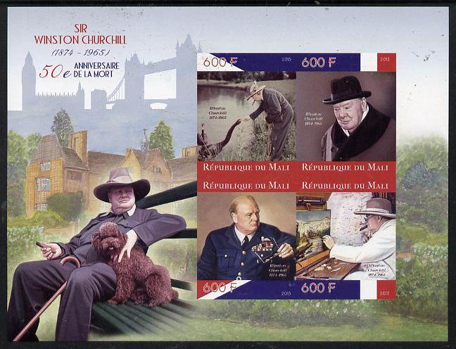 Mali 2015 Sir Winston Churchill imperf sheetlet containing set of 4 unmounted mint