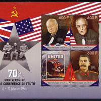 Mali 2015 70th Anniversary of Yalta Conference perf sheetlet containing set of 4 unmounted mint