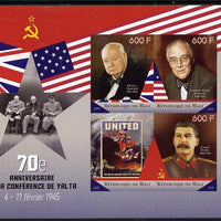 Mali 2015 70th Anniversary of Yalta Conference imperf sheetlet containing set of 4 unmounted mint
