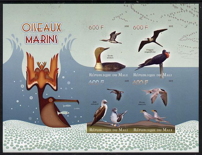 Mali 2015 Sea Birds imperf sheetlet containing set of 4 unmounted mint