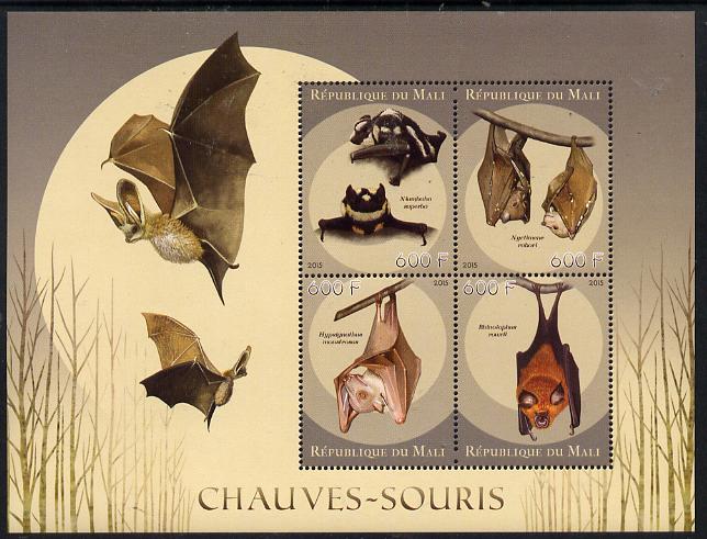 Mali 2015 Bats perf sheetlet containing set of 4 unmounted mint