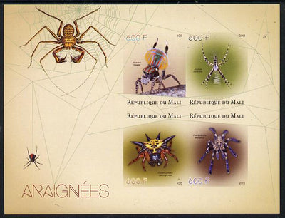 Mali 2015 Spiders imperf sheetlet containing set of 4 unmounted mint