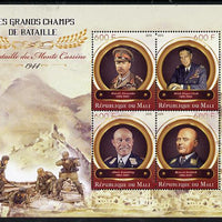 Mali 2015 Great Military Leaders - Battle of Momte Cassino 1944 perf sheetlet containing set of 4 unmounted mint