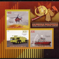 Djibouti 2015 FireFighting perf sheetlet containing set of 3 unmounted mint