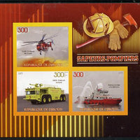 Djibouti 2015 FireFighting imperf sheetlet containing set of 3 unmounted mint
