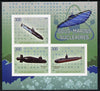 Djibouti 2015 Submarines imperf sheetlet containing set of 3 unmounted mint