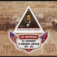 Djibouti 2015 150th Anniversay Assassination of Abraham Lincoln imperf s/sheet containing one triangular value unmounted mint