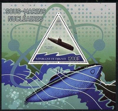 Djibouti 2015 Submarines perf s/sheet containing one triangular value unmounted mint