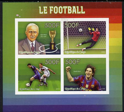 Congo 2015 Footballimperf sheetlet containing set of 4 unmounted mint