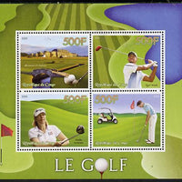Congo 2015 Golf perf sheetlet containing set of 4 unmounted mint