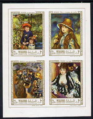 Manama 1967 Paintings by Renoir imperf m/sheet unmounted mint (Mi 62-64)