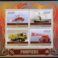 Congo 2015 Fire Services perf sheetlet containing set of 4 unmounted mint