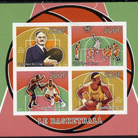 Congo 2015 Basketball imperf sheetlet containing set of 4 unmounted mint