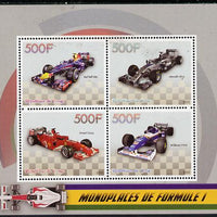 Congo 2015 Formula 1 Cars perf sheetlet containing set of 4 unmounted mint